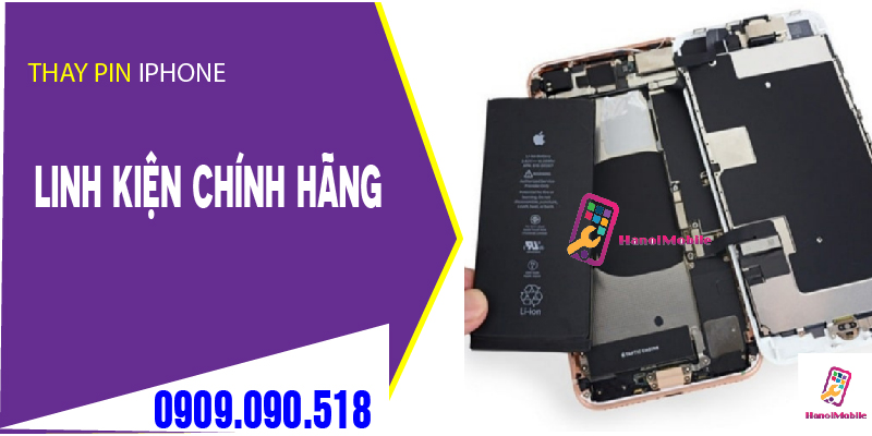 Hình 2:  Thay Pin với linh kiện chính hãng giá tốt tại HanoiMobile